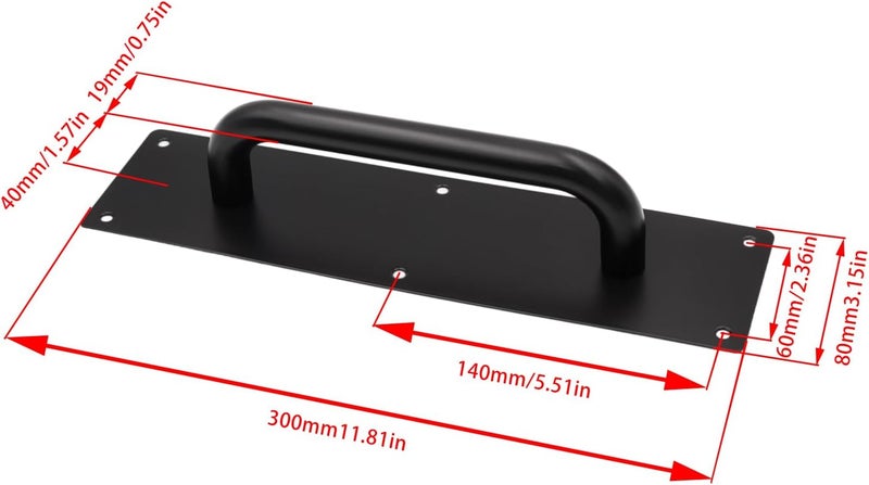 Mormchlots 2Pcs Large Black Stainless Steel Heavy Duty Barn Door Pulls, Pull Push Plate Handle, Pull and Push Plate Handle for Wooden or Composite Door(1 Pair) - Image 2